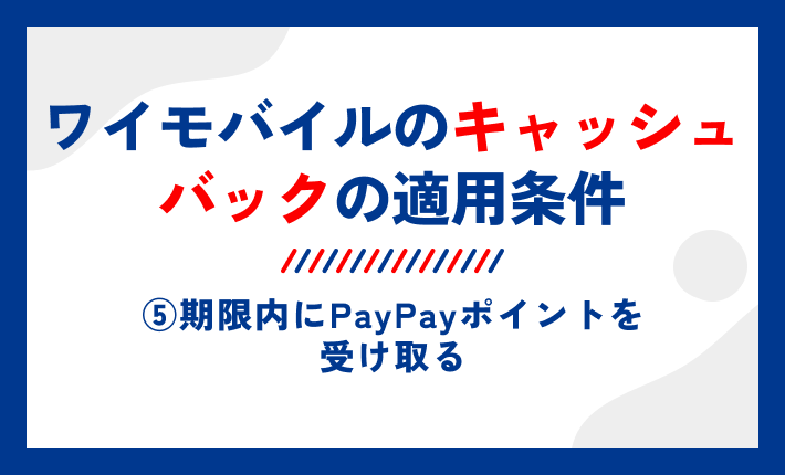 ワイモバイルのキャッシュバックの適用条件⑤期限内にPayPayポイントを受け取る