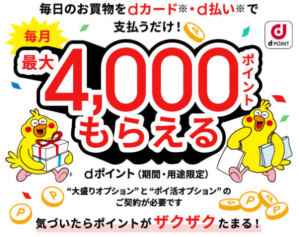 ahamoのキャンペーン ahamoポイ活!毎月最大4,000ポイントもらえる