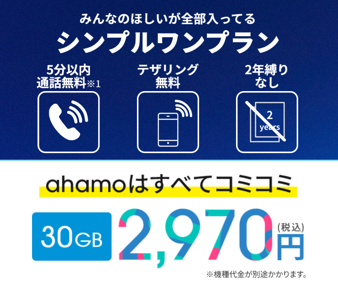 ahamoのシンプルワンプラン詳細
