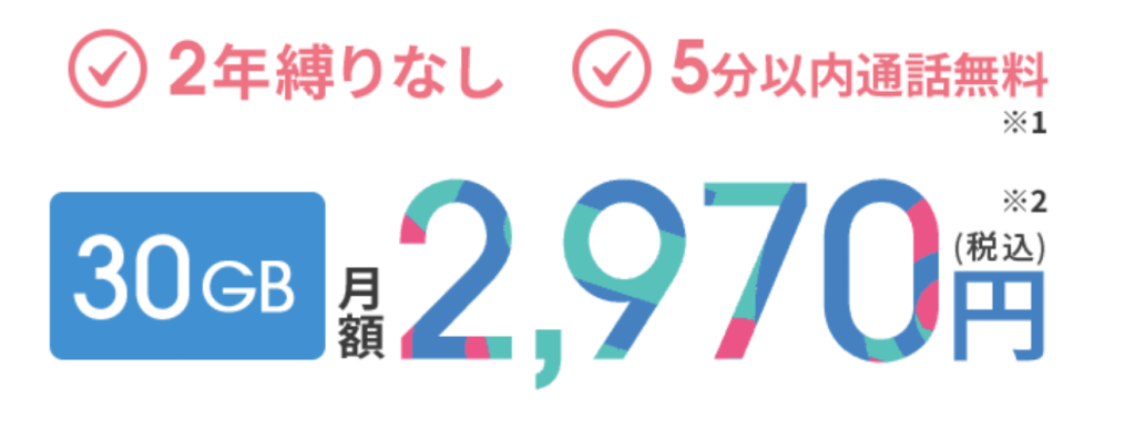 ahamoの30GBの料金プラン