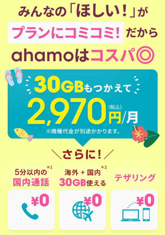 ahamoのシンプルワンプラン料金・内容詳細