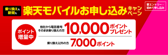 楽天モバイルお申込みキャンペーン